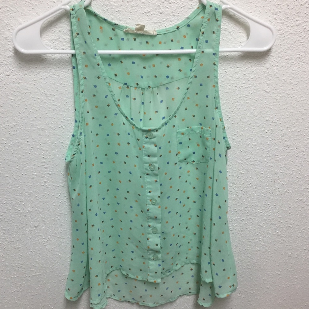 Iris In Blue sleeve less Tank top